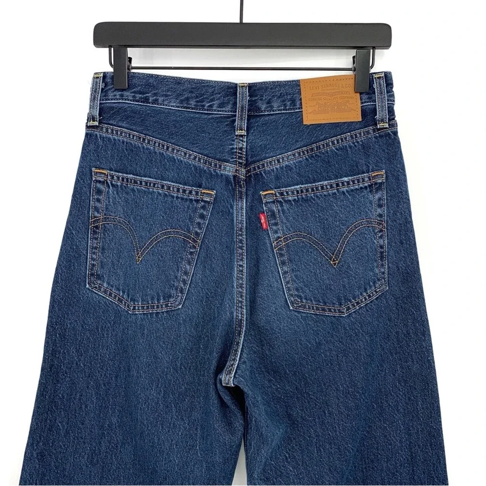 LEVI'S Premium Ribcage Straight Ankle Jean Blue Denim 27 - Picture 10 of 11